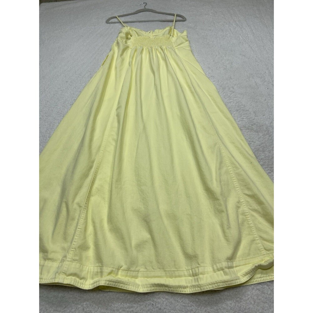 Free People Maxi Dress Women Yellow Just Jill Cotton  Vacay Boho Retro Large New - Picture 8 of 12